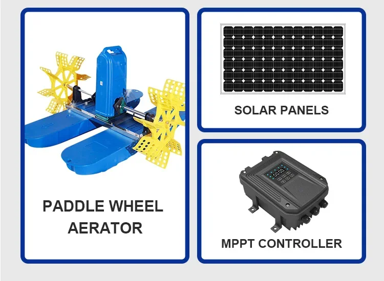 Solar Impellers Paddle Wheel Aerator Solar Powered Water Oxygenator with Controller Solar Powered Paddle Aerators for Small Pond