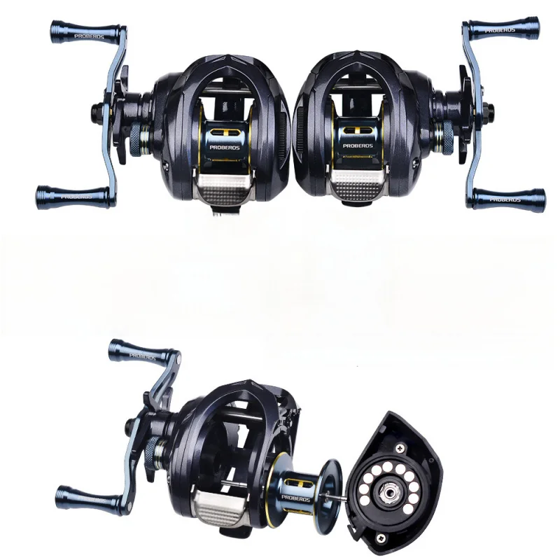 

7.2:1 High Speed Baitcasting Reel, 5+1BB Long Cast Saltwater Fishing Reel With Drag Alarm, Heavy Duty Baitcast Reel