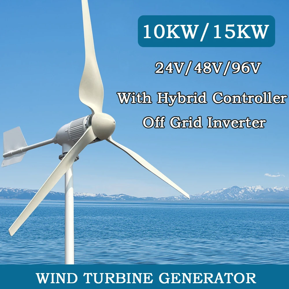 10000W Wind Turbine Power Generator 12V 24V 48V 96V Output 220V 230V 240V System For Home Complete Kit With Off Grid System