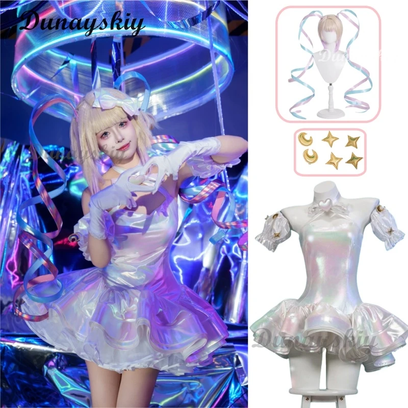 ニーディガールオーバードース KAngel コスプレ衣装ストリーマーオーバーロードロリータドレス 2 周年記念衣装女性レーザースカートリボンかつら