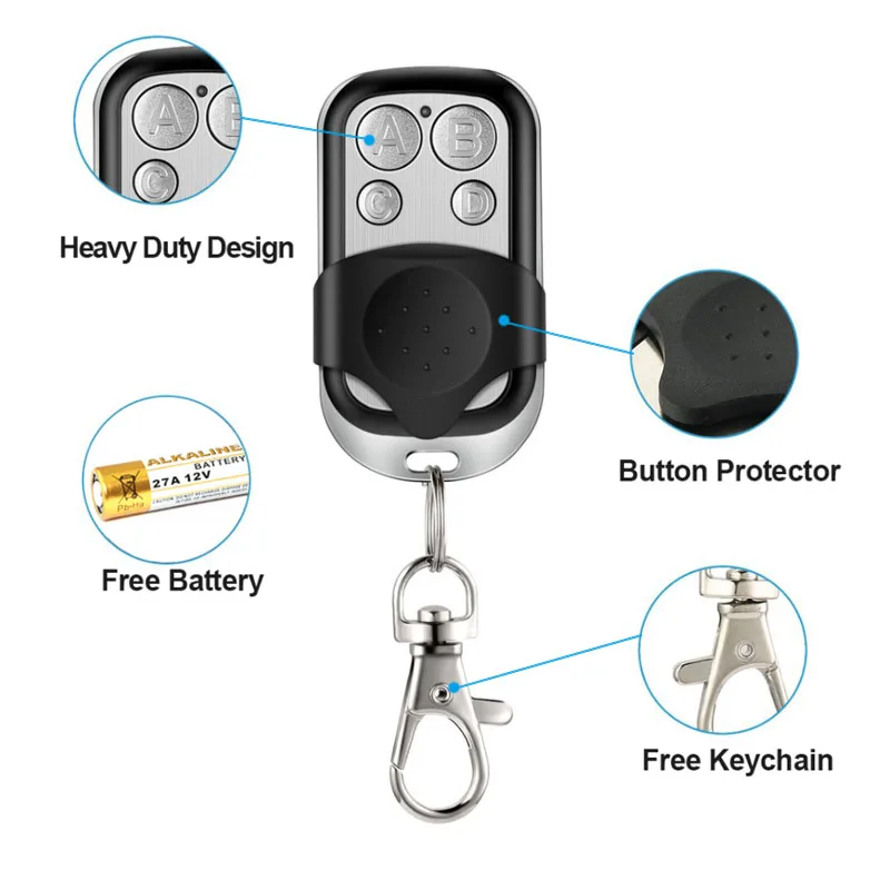 433MHz RF copy and copy remote control clone function transmitter garage door electric key access gate CAME remote control autom