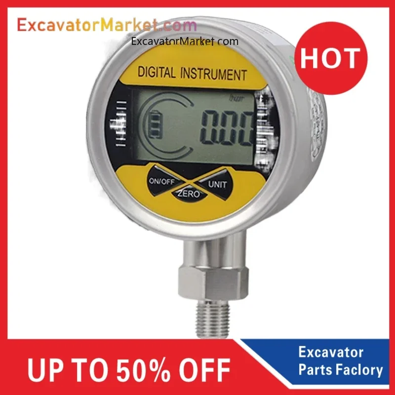 Excavator Parts Accurate Digital Gauge Instrument Pressure Switch Pilot Hydraulic Pump Test Pressure Gauge 1