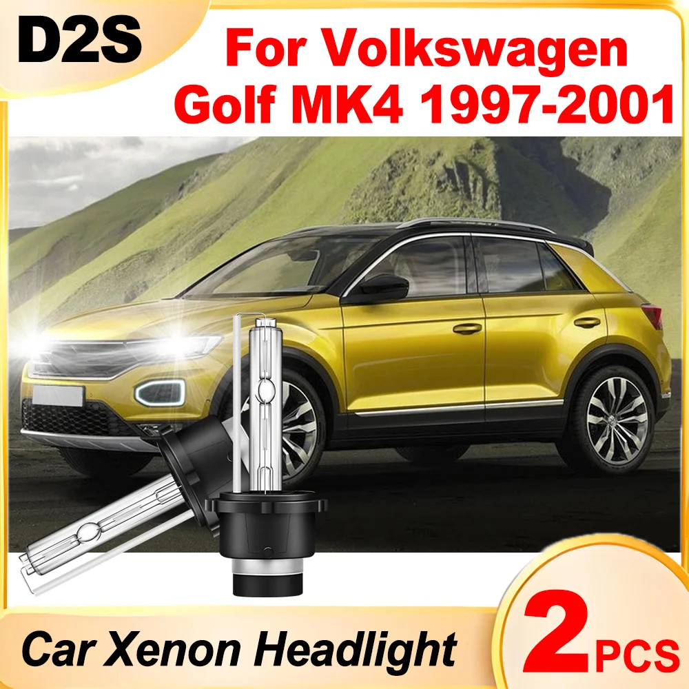 

2PCS High Power D2S Xenon Lamps Xenon Headlight Plug And Play 6000K Super White Car Lights 12V For Volkswagen Golf MK4 1997-2001