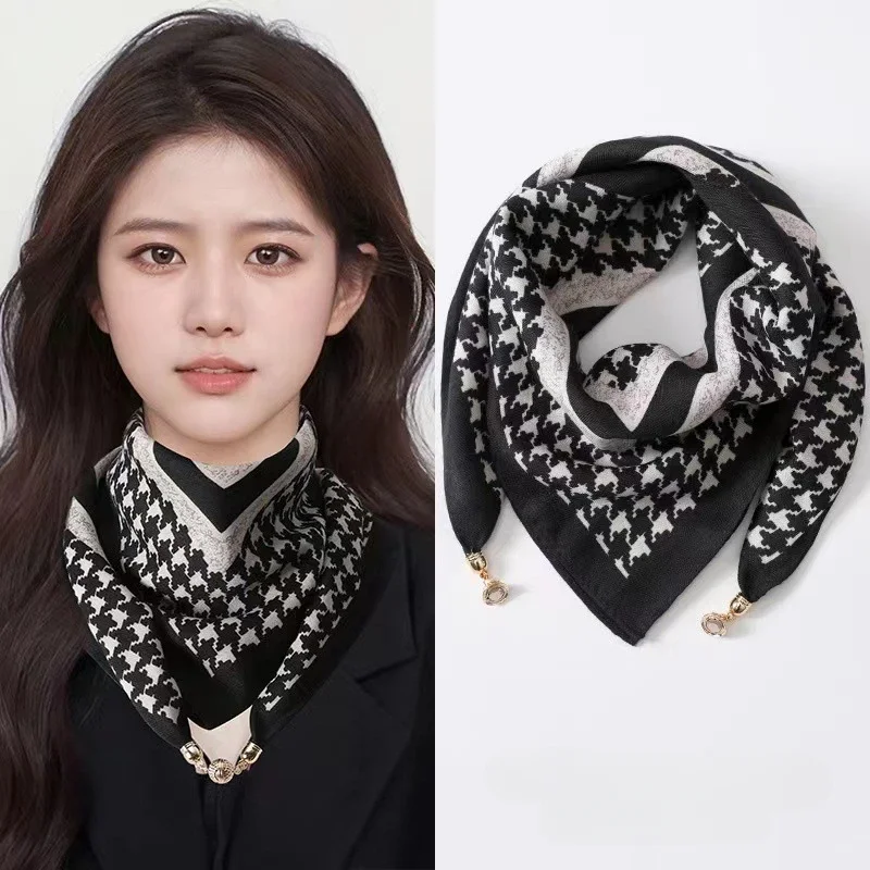 2025 new model for women's magnetic triangle neck scarf - high-end neck scarf made of cotton and linen