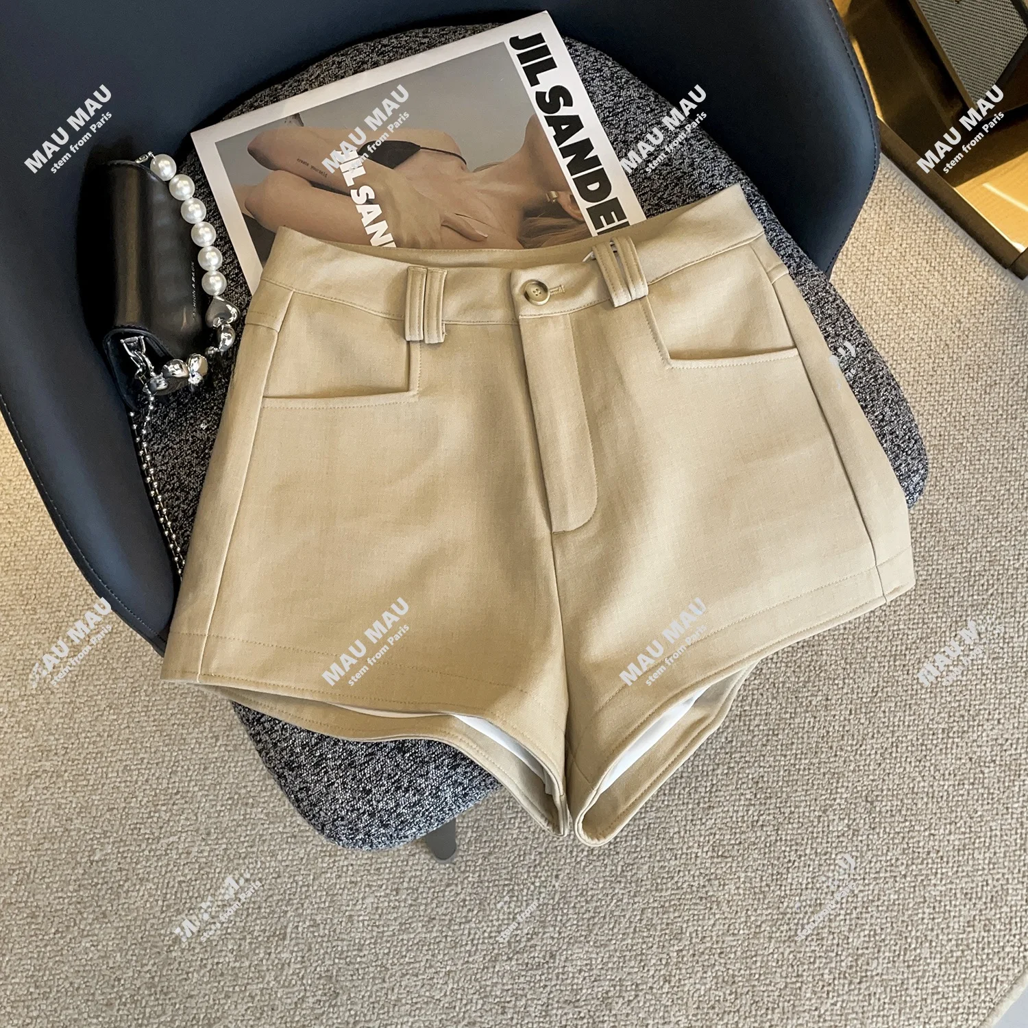 

Брюки-кюлоты с высокой талией для женщин, осенняя коллекция 2025, эксклюзивный дизайн, эффект похудения, повседневные брюки с высокой талией