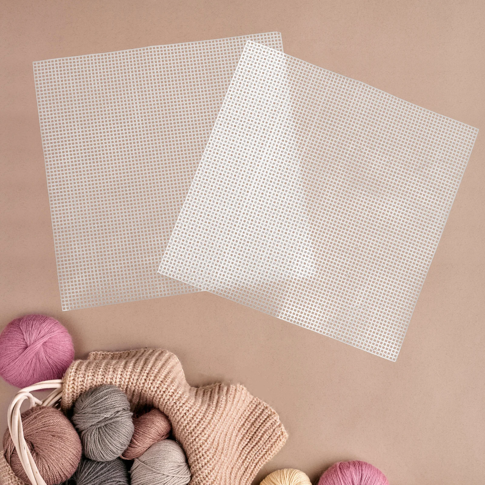 

5 Pcs Plastic Mesh Sheets 30x30cm Smooth Surface DIY Bag Making Supplies Embroidery Canvas Kit Cross Stitch Accessories