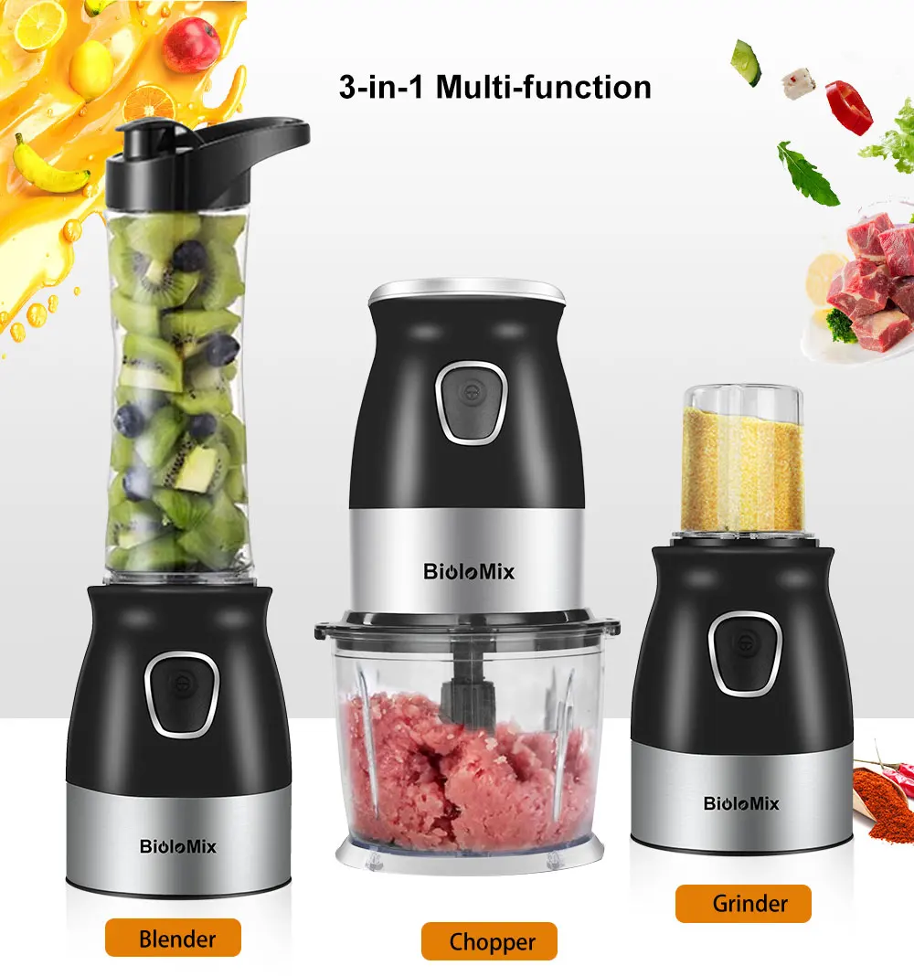 High Speed Multi Function 500W Food Processor Meat Grinder Portable Personal Mini Blender Mixer Juicer Dry Grinder 800ml Chopper