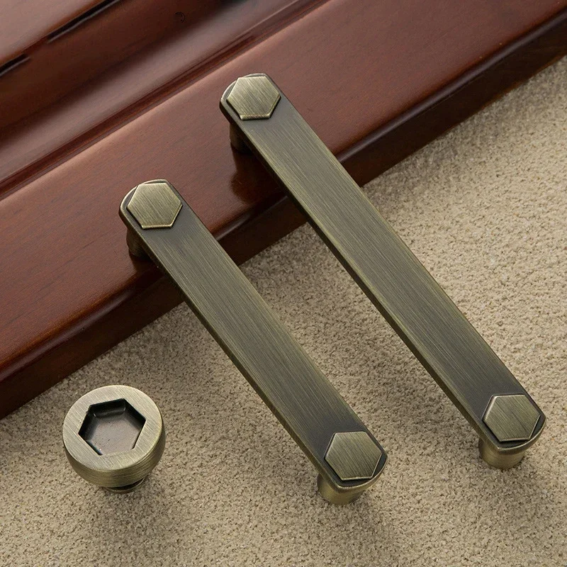 Vintage Zinc Alloy Black/Coffee Door Handles For Kitchen Cabinet Wardrobe Kitchen Bathroom Knob Furniture Handle