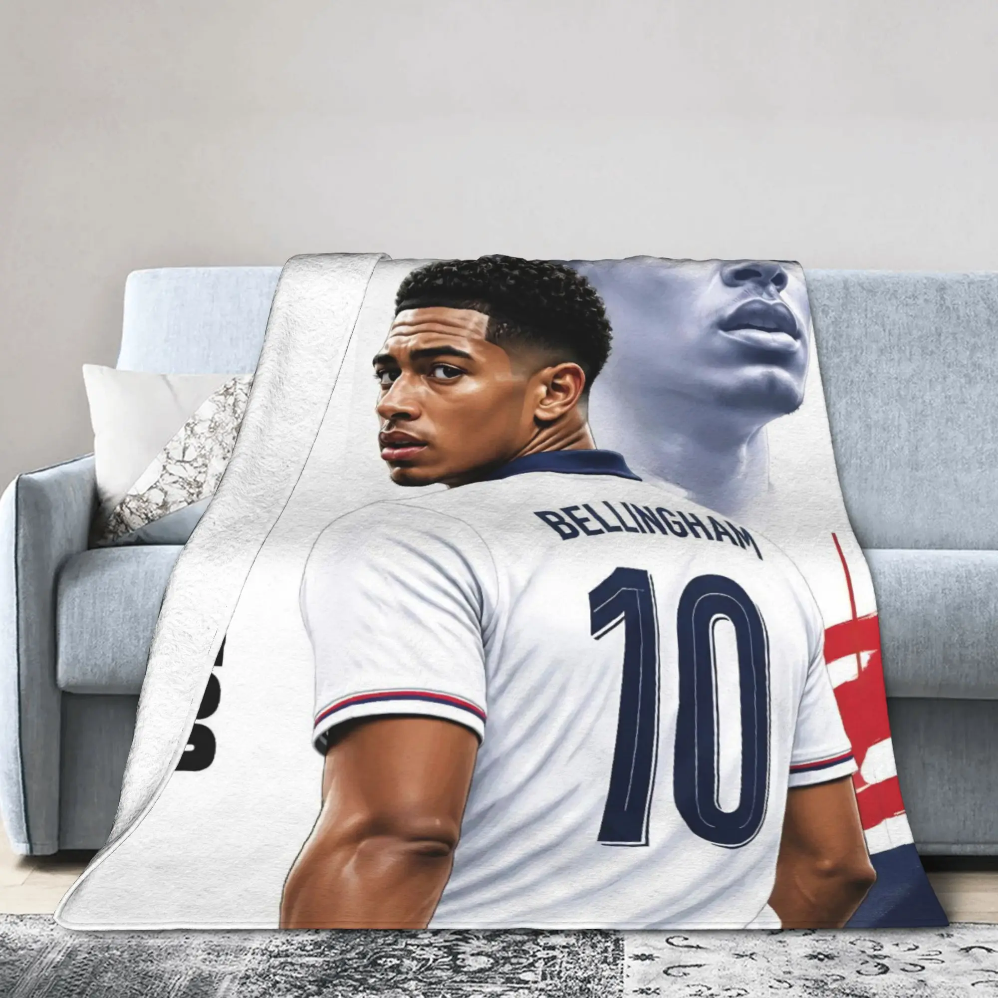 Bellinghams Blankets Fleece Decoration Soccer Football Portable Ultra-Soft Throw Blanket for Sofa Couch Plush Thin Quilt