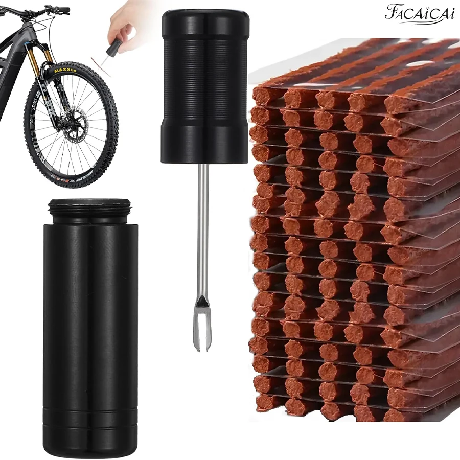 

Bicycle Tire Repair Kit,Featuring a Portable Emergency Drill Bit And Rubber Strips for Quick Repairs of Vacuum Tires