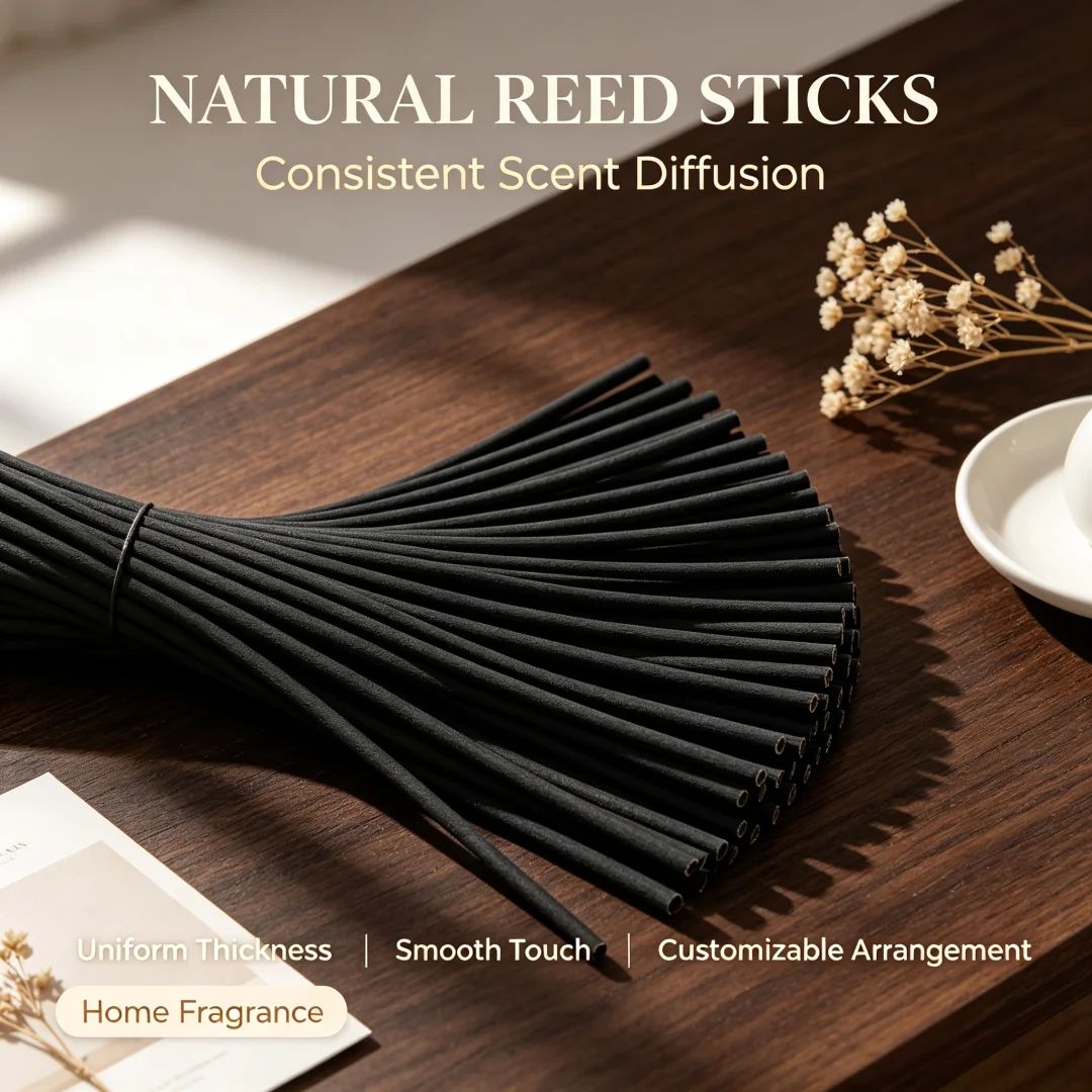 30 Pcs/Pack 3mm*28cm Diffuser Sticks , Fragrance Refill Black Fibre Reed Thick Aromatherapy Diffuser Sticks for Diffuser Oils
