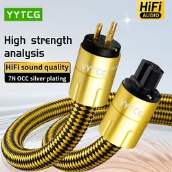 HIFI Power Cable High Quality 7N OCC US Power Plug Cable EU Standard Plug For CD Amplifier Dedicated Connection Power Cord