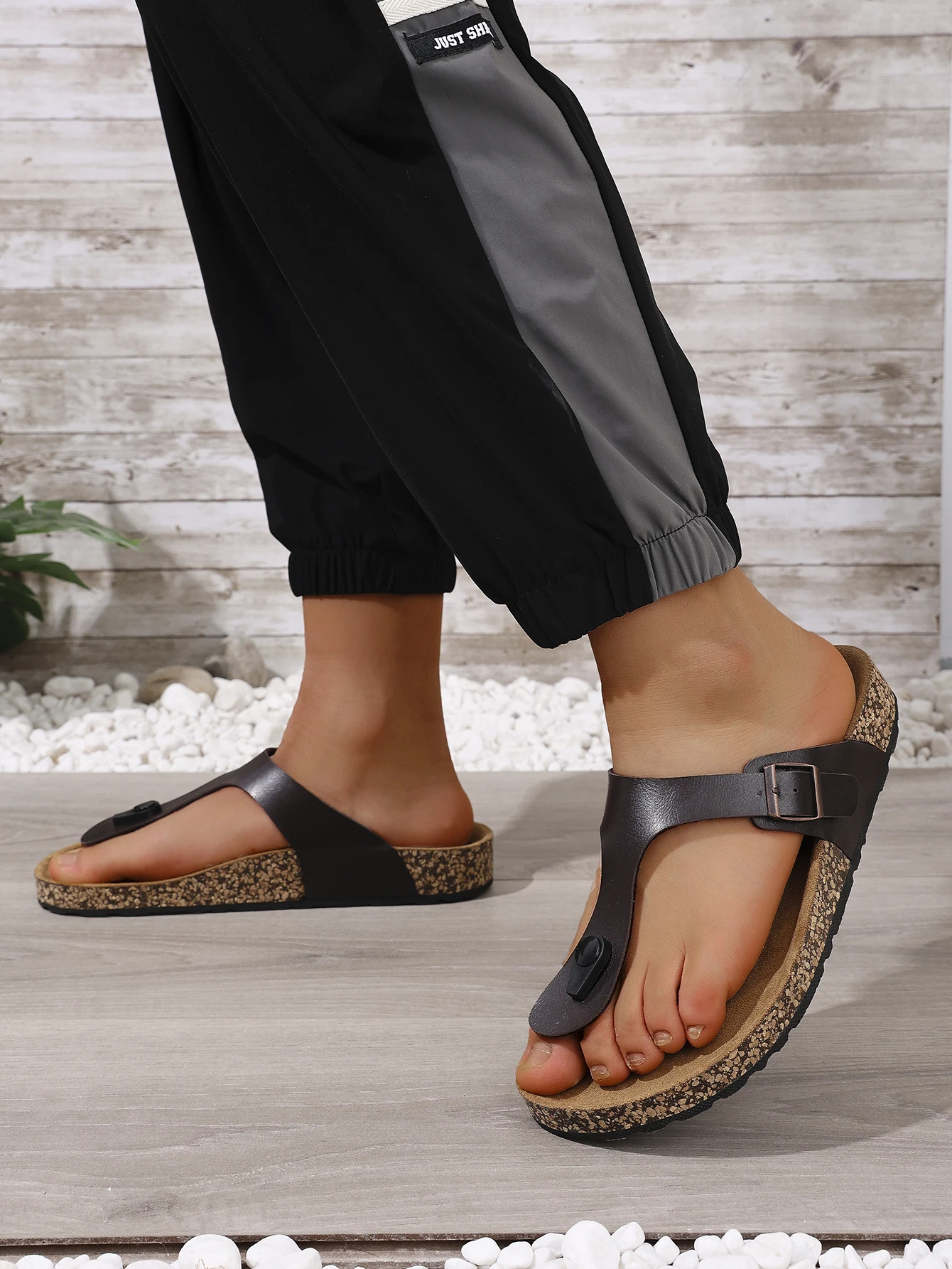 Men's Youth Mules New Spring and Summer Retro Casual Slip-On Shoes Pu Upper Flip-Flops Flat Slippers image 6