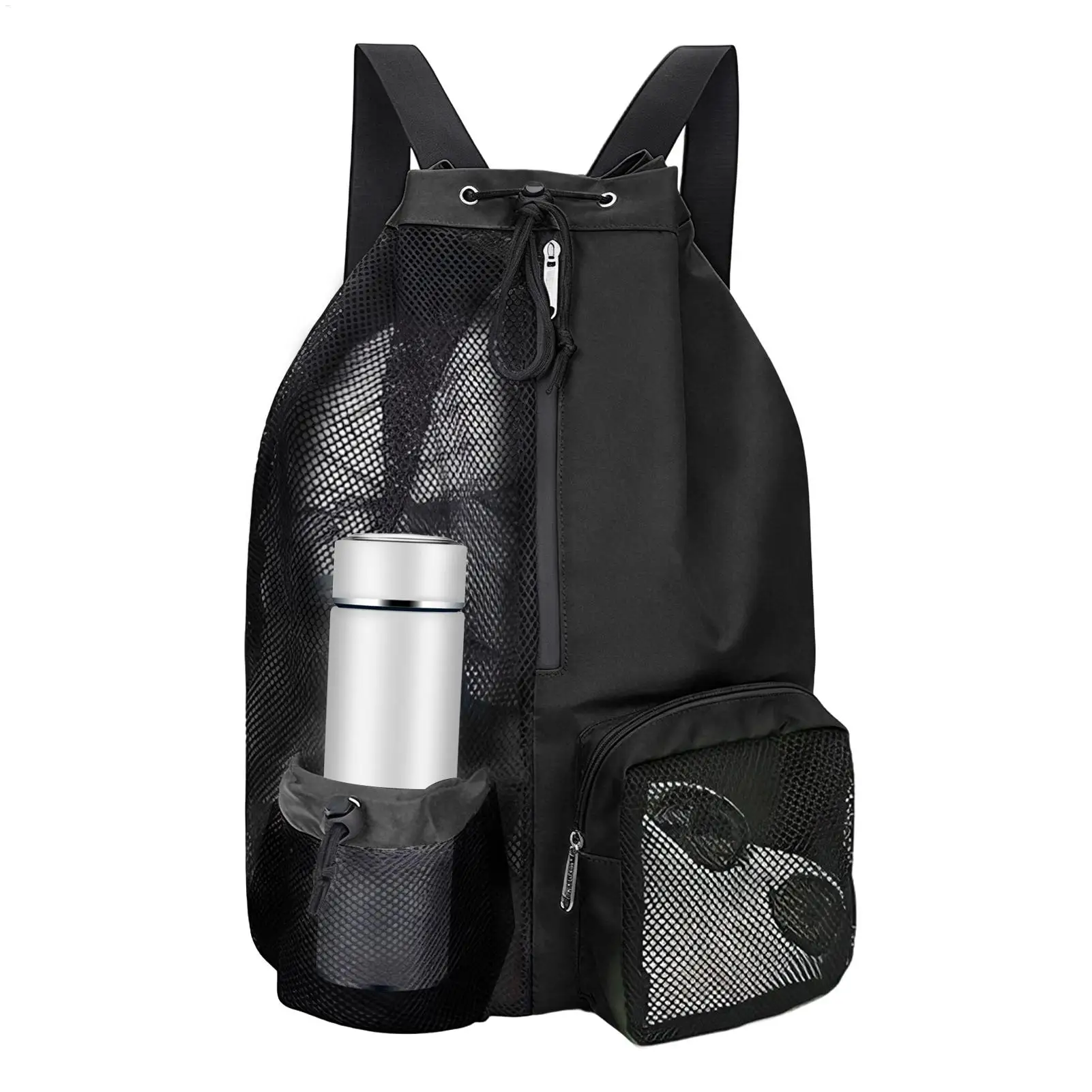 Swim Bag Mesh Drawstring Backpack with Wet Pocket Beach Backpack Swimming Sports Bag for School Swimming Beach Storage Bags