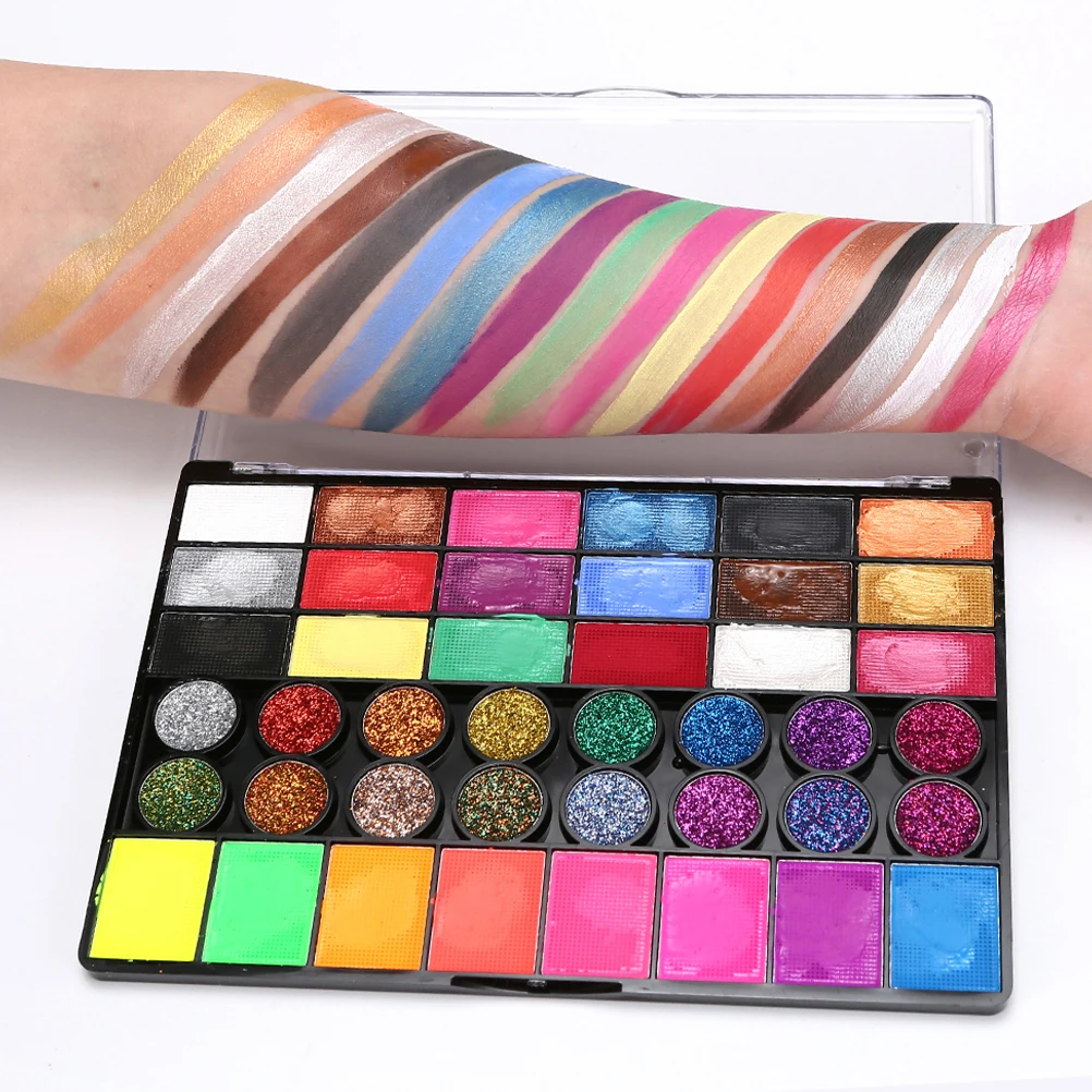 1 set 42 Color Face Painting Set Water Soluble Kids Makeup Palette 42 Colors Festival Supplies Body Paint