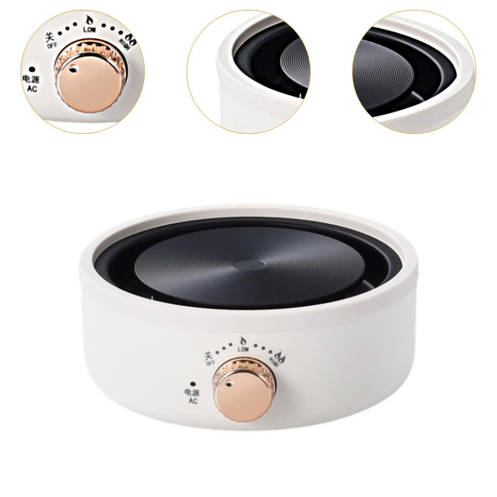 Stufa elettrica da appoggio Riscaldatore per caffè in ceramica portatile Mini piastra riscaldante per sala da tè Uffici per auto all'aperto Salotti da tè Spina americana