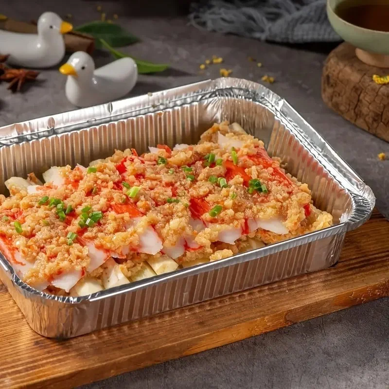 20/40PCS Aluminum Foil Trays Non-Stick Baking Pans Food Grade BBQ Bowl For Air Fryer Oven Baking Cooking Kitchen Tools view 5