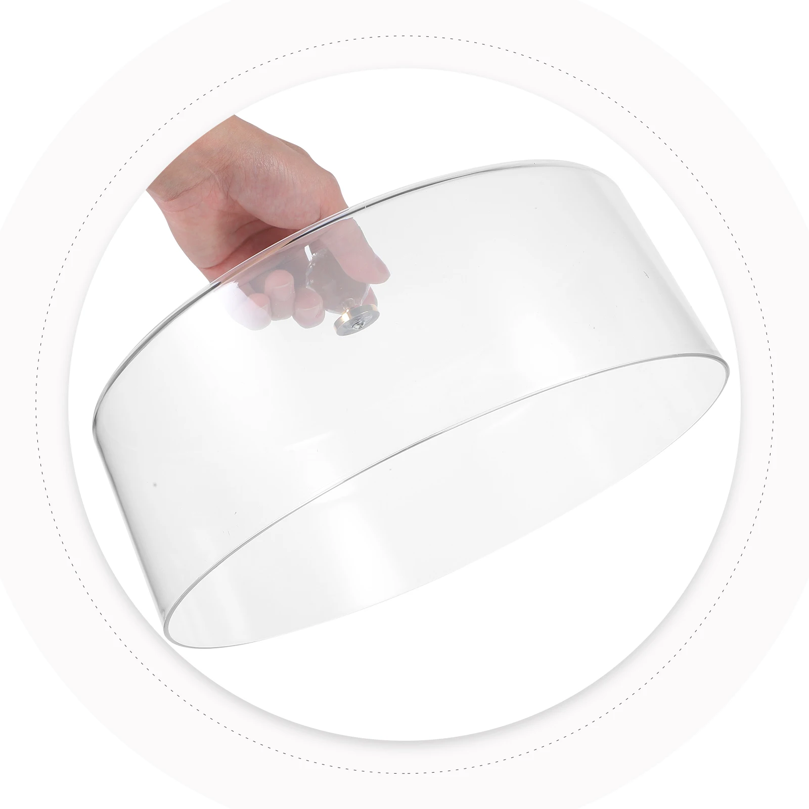 

1pc Clear Acrylic Cake Dome Handle Transparent Dessert Dome Reusable Food Cover For Birthday Wedding Party Cake Shop