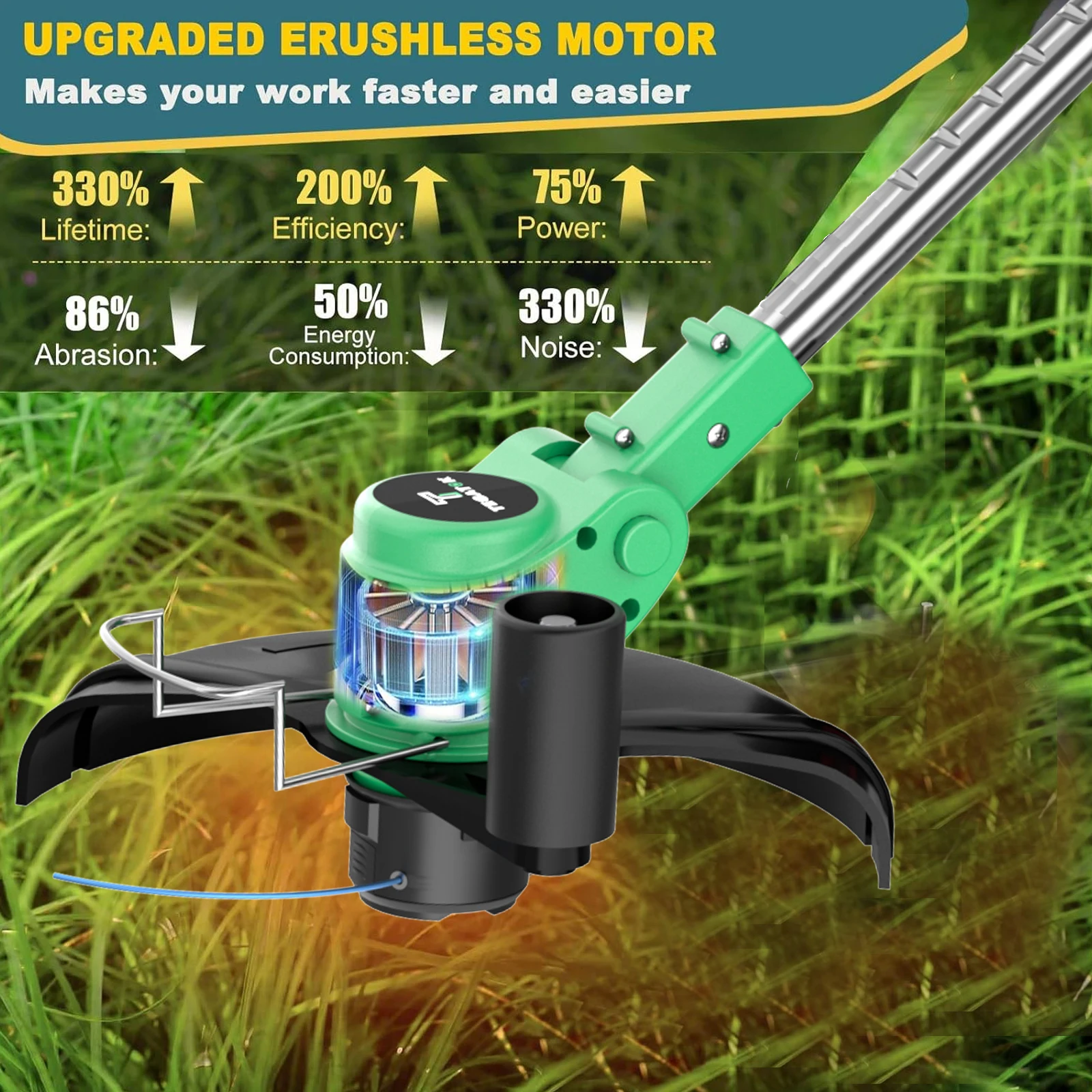 TEGATOK 6 szt. Proste sznury trawiaste do kosy, sznur słomkowy, odporny na zużycie, zamiennik głowicy kosy, do użytku na zewnątrz w ogrodzie