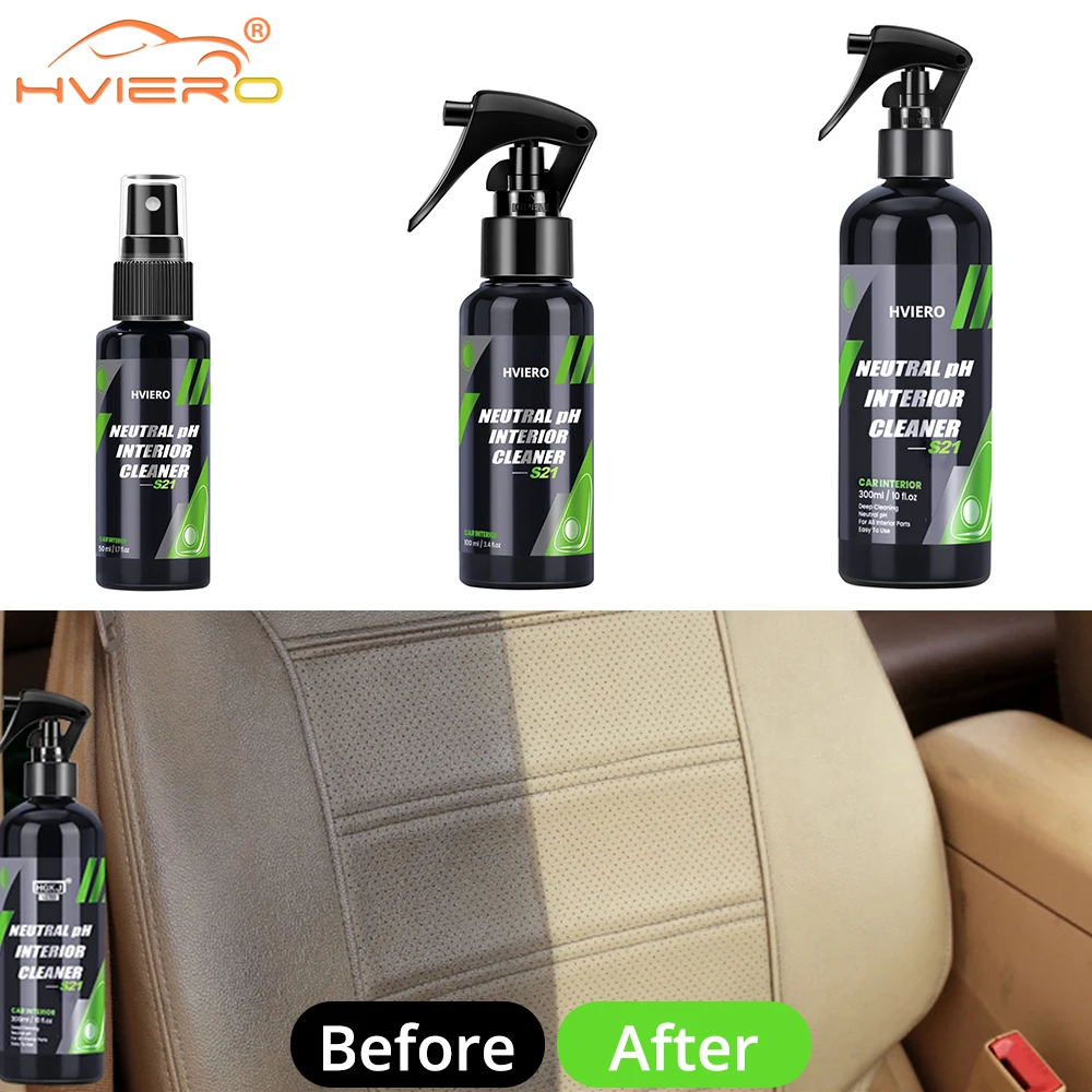 HVIERO S21 300ml Car Cleaning Interior Parts Plastic Refreshing Liquid Leather Repair Dry Foam Cleaner Spray Foaming Agent clean