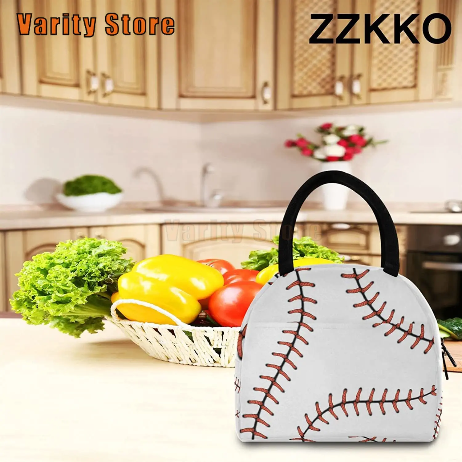 Baseball Softball Lunch Bag Box Tote Organizer Lunch Container Insulated Zipper Meal Prep Cooler Handbag For Women Men Home