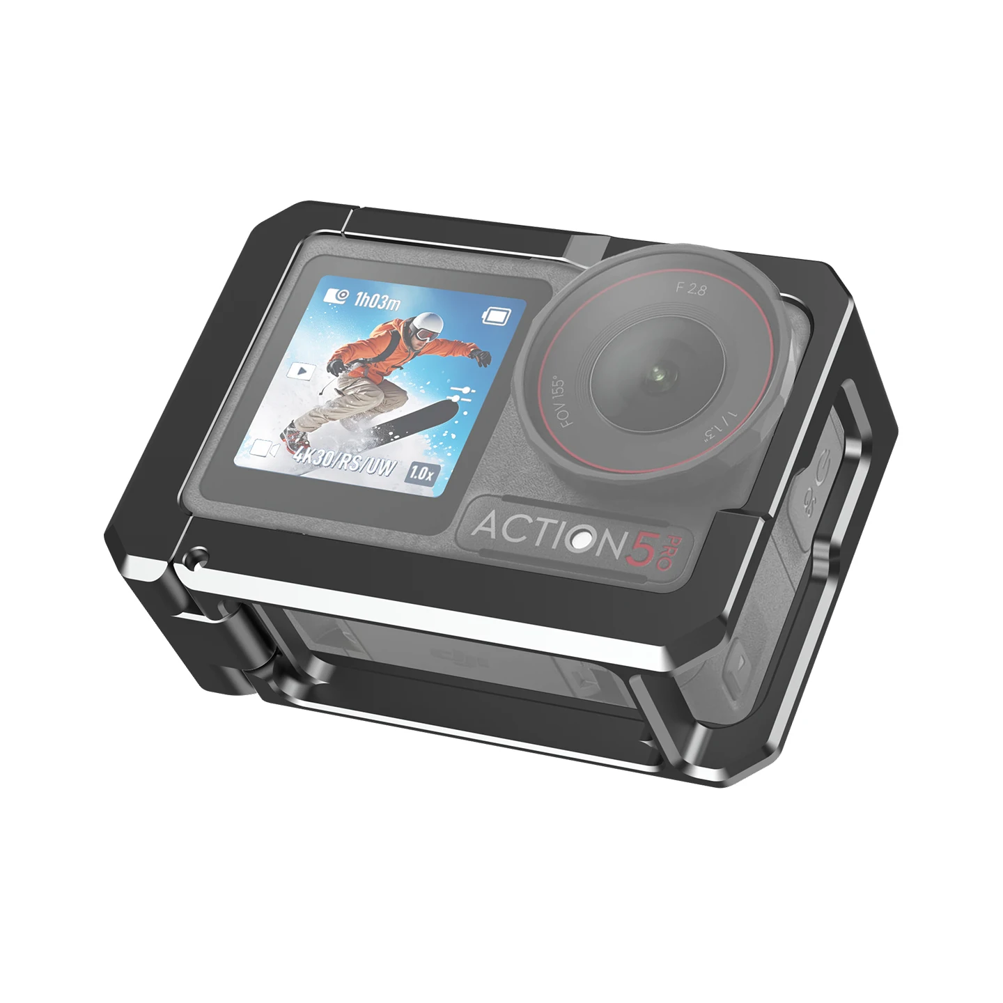 قفص معدني سريع الإصدار لـ DJI OSMO ACTION 5/4/3 إطار حماية مع ميكروفون للحذاء البارد ملء دعامة إضاءة توسيع جبل #3