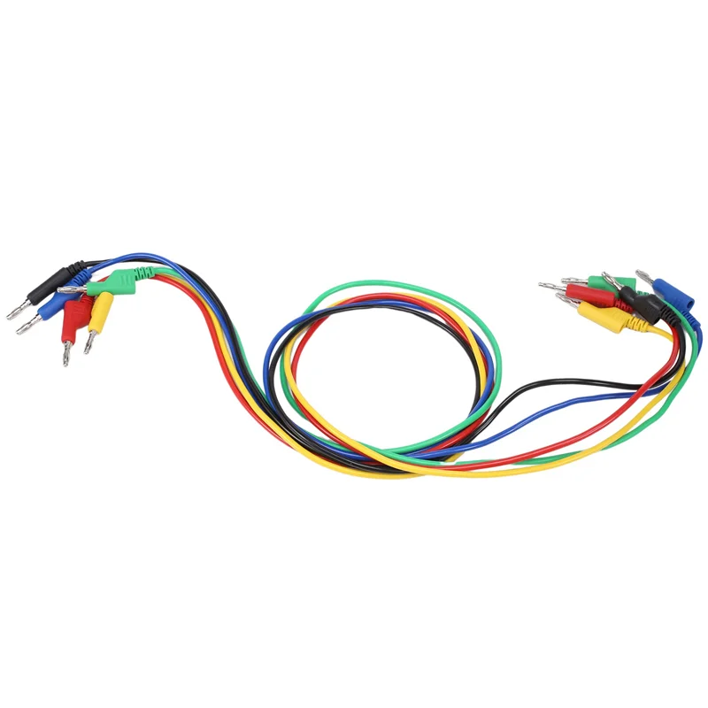 

A69Z 5 шт. штабелируемые тестовые провода типа «банан» с разъемом «банан» мягкий электрический тестовый кабель провод 3,3 фута/1 м для мультиметра 1000 В 15 А