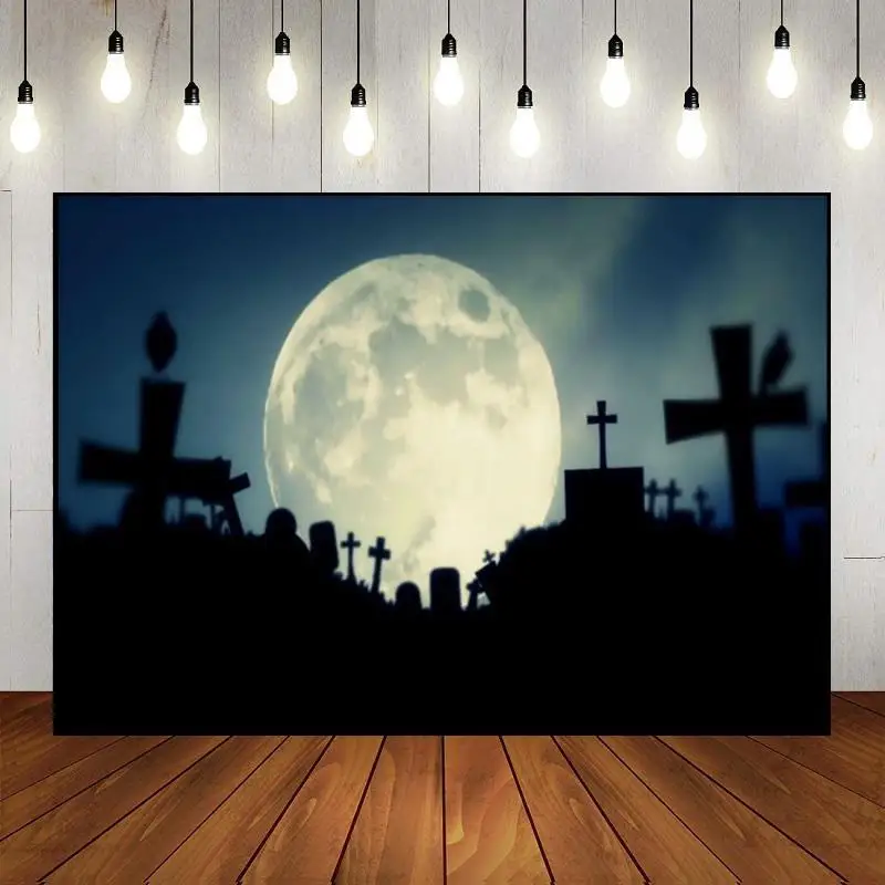 

Halloween Background Custom Birthday Backdrop Night Decoration Horrible Photo Clown Castle Photography Backdrops Bloodstain Old