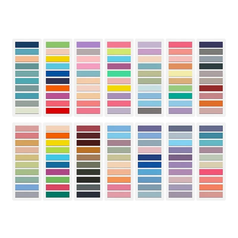 本とノート、140色、付箋、クリア、モランディ、ノートブック用ページマーカー、 (2800個)