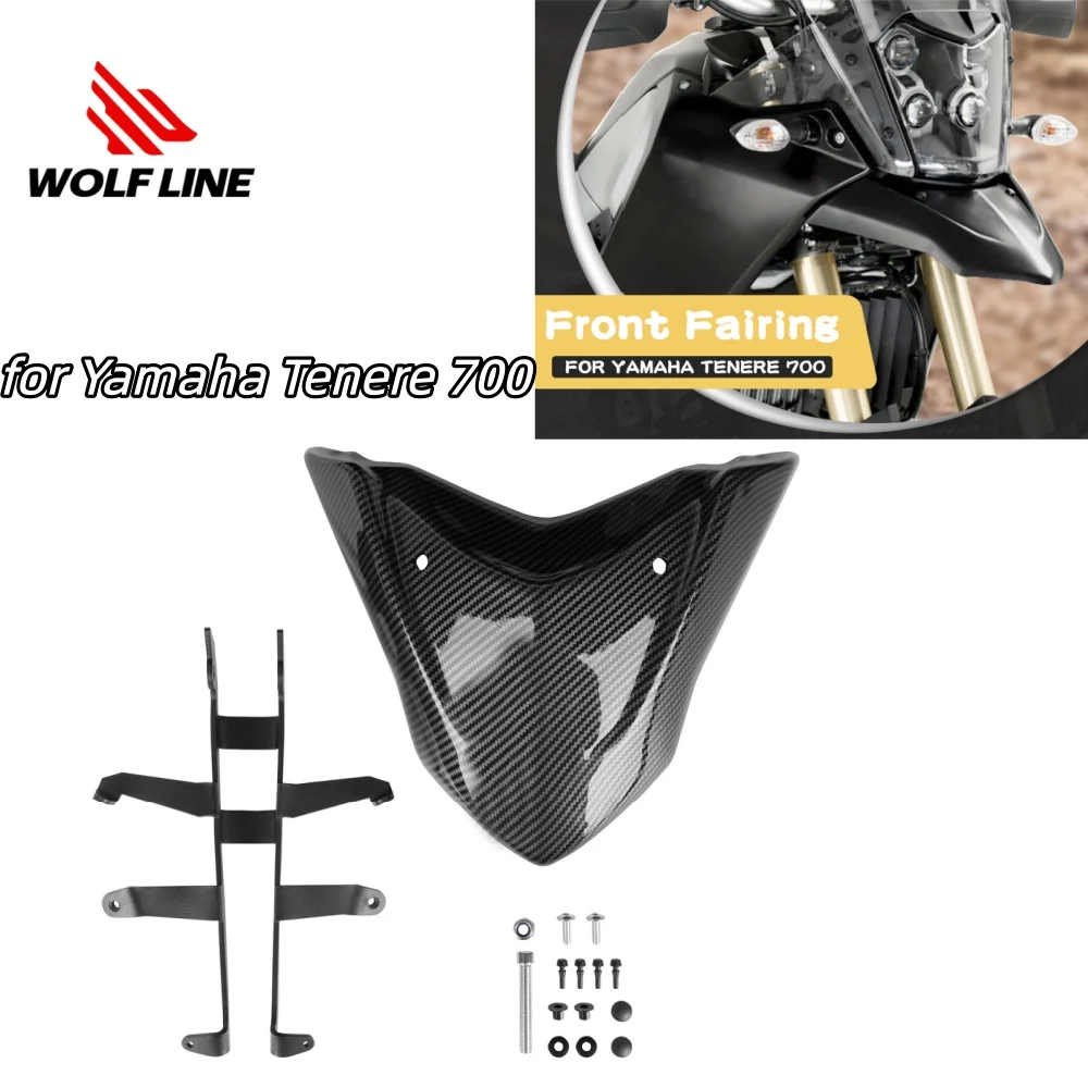 

Wolfline Tenere 700 Motorcycle Front Beak Nose Fairing Cover Front Fender Extender Protector for Yamaha Tenere 700 2019-2021
