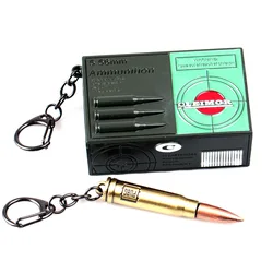 Playerunknowns Battlegrounds PUBG Level3 Equipment Case Bullet Model Keychain Metal Pendant Key Ring Fans Collection Jewelry