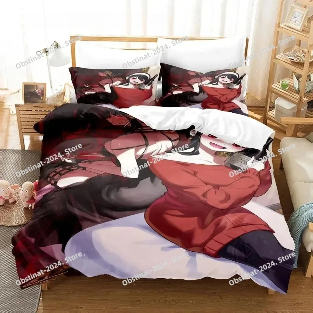 

Spy Family Yor Forger Bedding Set Single Twin Full Queen King Size Bed Set Aldult Boys Bedroom Duvet cover Sets Anime