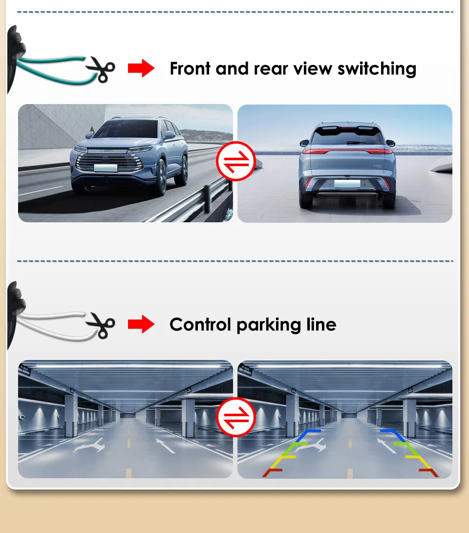 Smartour Parking Neuer CVBS-Schalter AHD 720P Auto-Rückfahrkamera 170 Grad Fisheye Golden Len Frontansicht für Focus Toyota Kia BMW – Detail 4