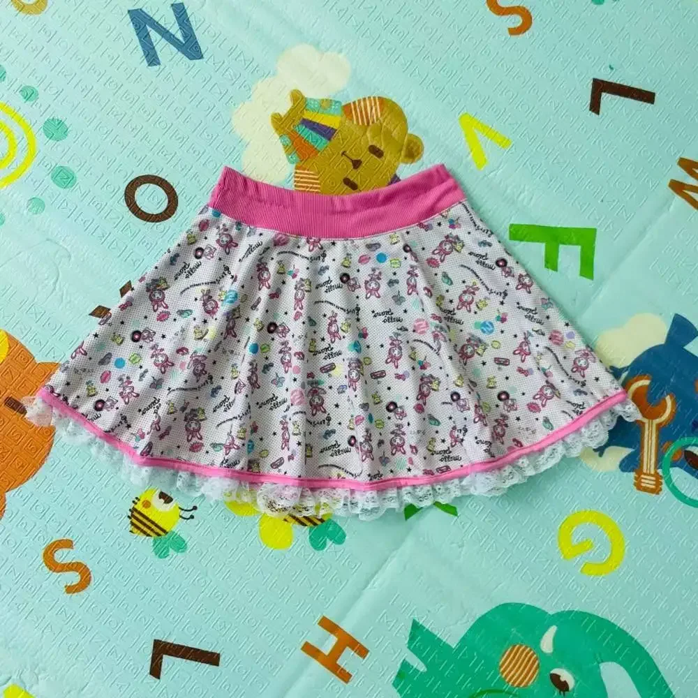 

Japanese Miniskirt Women's Lace A Line Girls Vintage Cute Kawaii Short Print Rabbit Skirt Summer 2024 Chic Fashion Y2k Skirts