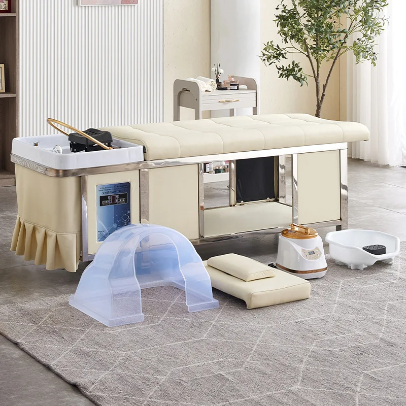 High-end Internet celebrity shop barber shop special shampoo bed fumigation water heater water circulation integrated massage