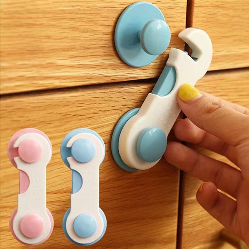 10Pcs Children Safety Drawer Lock Kids Anti-Pinching Hand Cabinet Drawer Locks Home Security Protection Plastic Locker Buckle