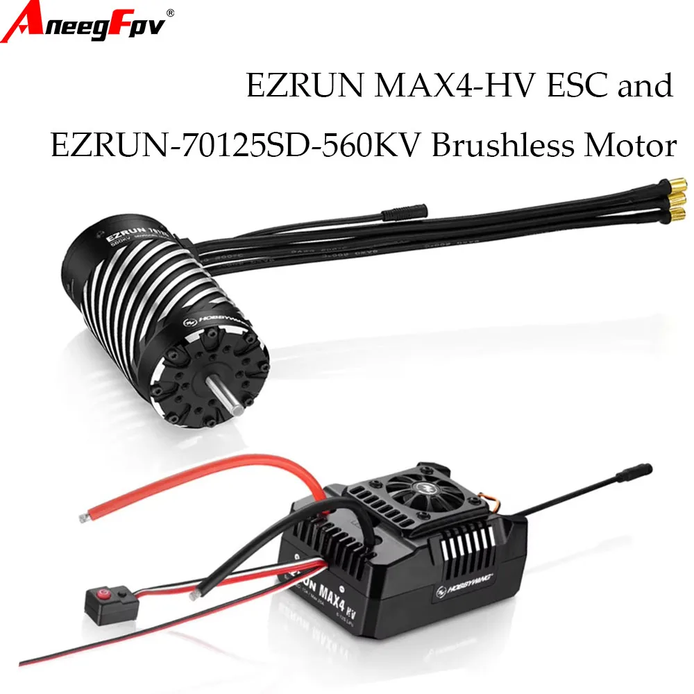 

Hobbywing EZRUN MAX4 HV 300A ESC 70125 560KV Inductive Brushless Motor Set for 1/5 RC Remote Control Model Car Buggy Truck