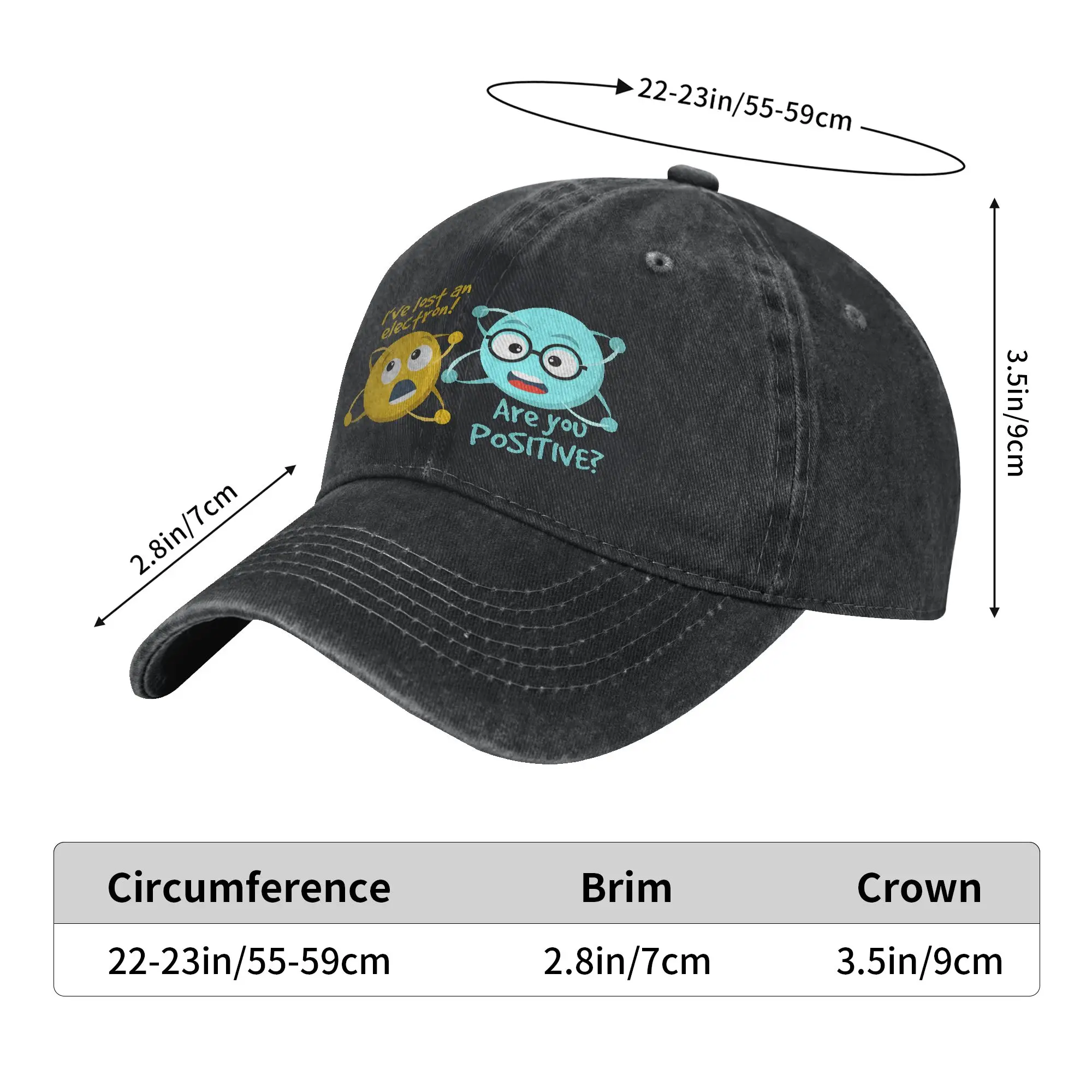 I Lost an Electron Are You Positive Chemistry Joke Casual Baseball Cap For Unisex Men Summer  Outdoor Gym Hip Hop Hats Gift Idea