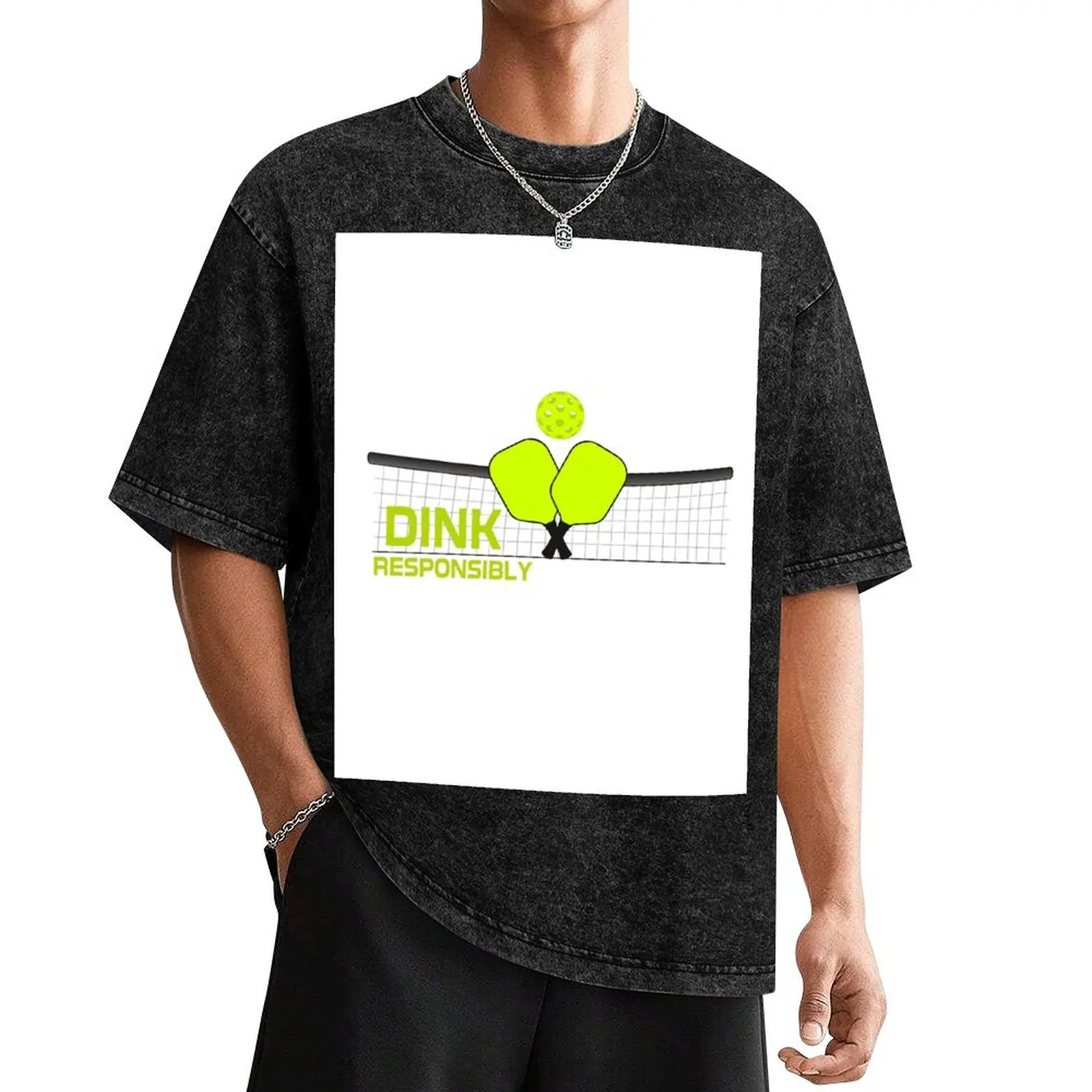 

Dink Responsibly Pickleball Crossed Paddles T-Shirt T-shirts oversize vintage anime shirt mens graphic t-shirts