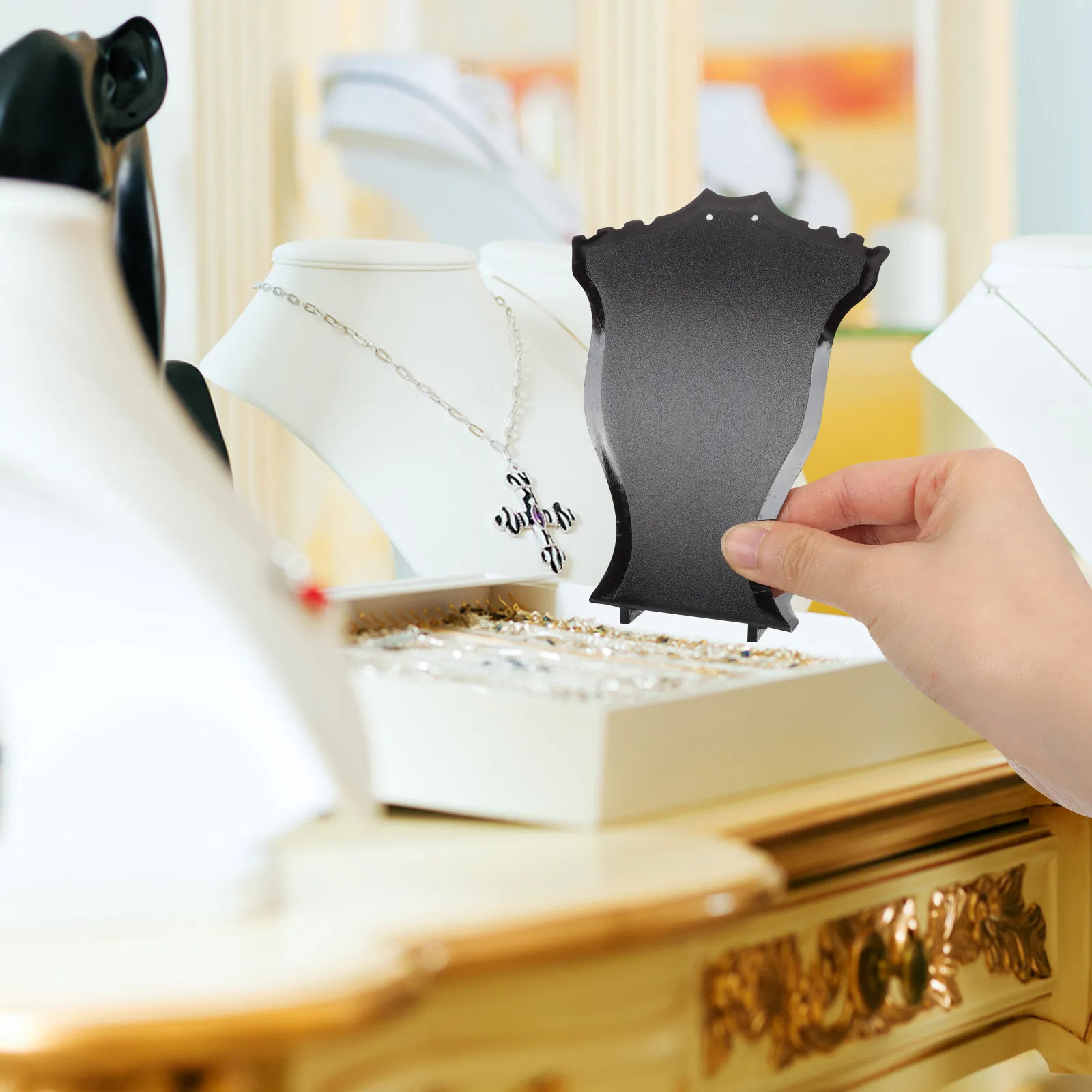 

2Pcs Necklace Jewelry Display Stand Holder Organizer for Home Store Boutique Necklace Bust Display Holder Stand