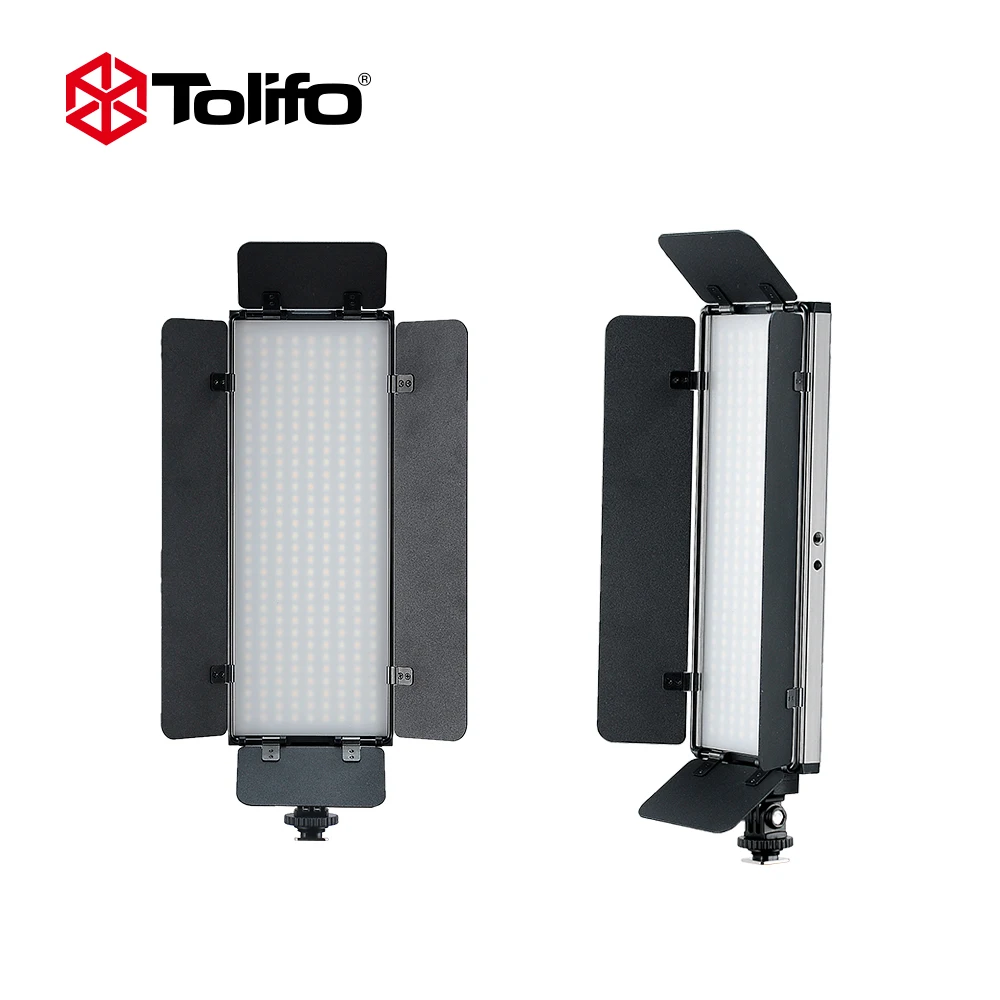 Tolifo PT30B II อัลตร้าสองสีอุณหภูมิ2.4G สายควบคุมระยะไกลไฟกล้องวีดีโอ LED พร้อม barndoor สำหรับ DSLR