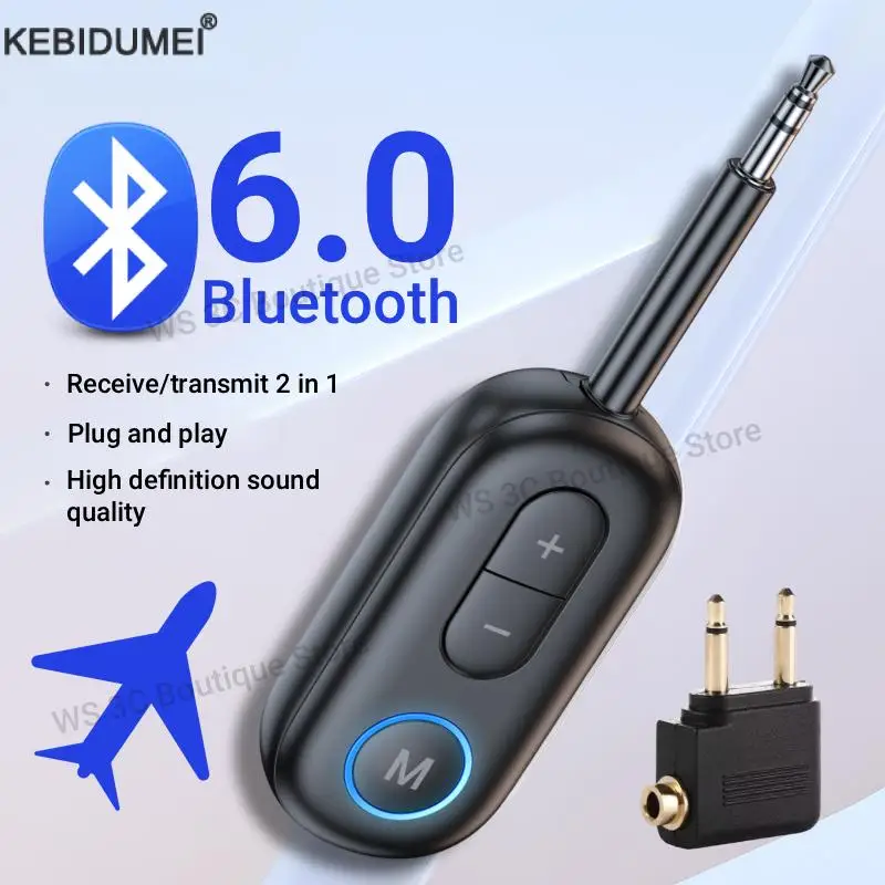Bluetooth 6.0 Audio Transmitter Receiver 3.5MM AUX Hifi Ster