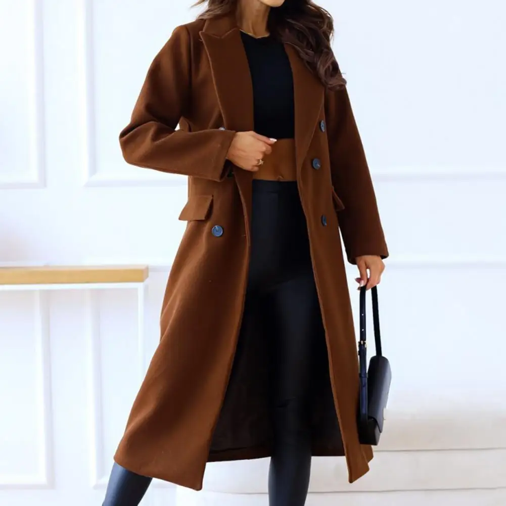 Trendy Winter Coat Elegant Lady Overcoat Long Sleeves Colorfast Lady Overcoat  Dress Up