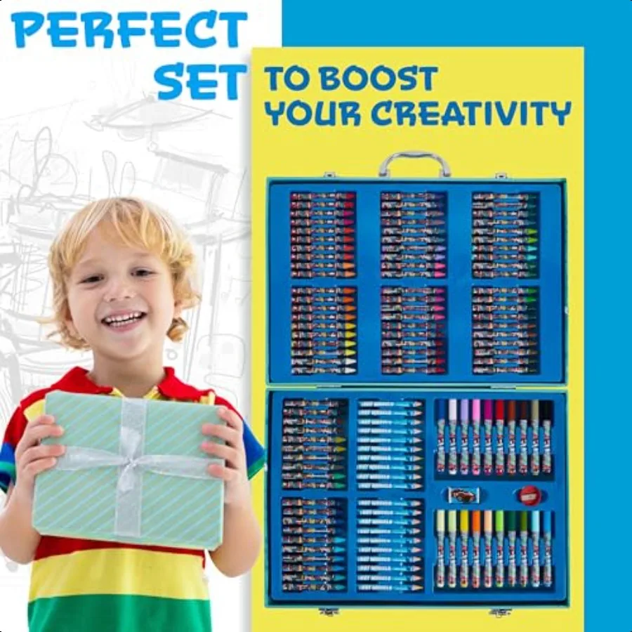 أقلام رصاص ملونة فنية 130 قطعة مجموعة رسم المدرسية يطير اللوحة الفتيات رسم أقلام الفن عدة حقيبة سفر مع الطباشير الفن