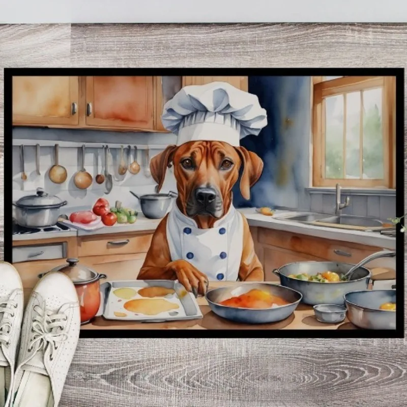 

Коврик для двери Ridgeback Chef, нескользящий моющийся коврик с низким ворсом для внутреннего и наружного прихожей