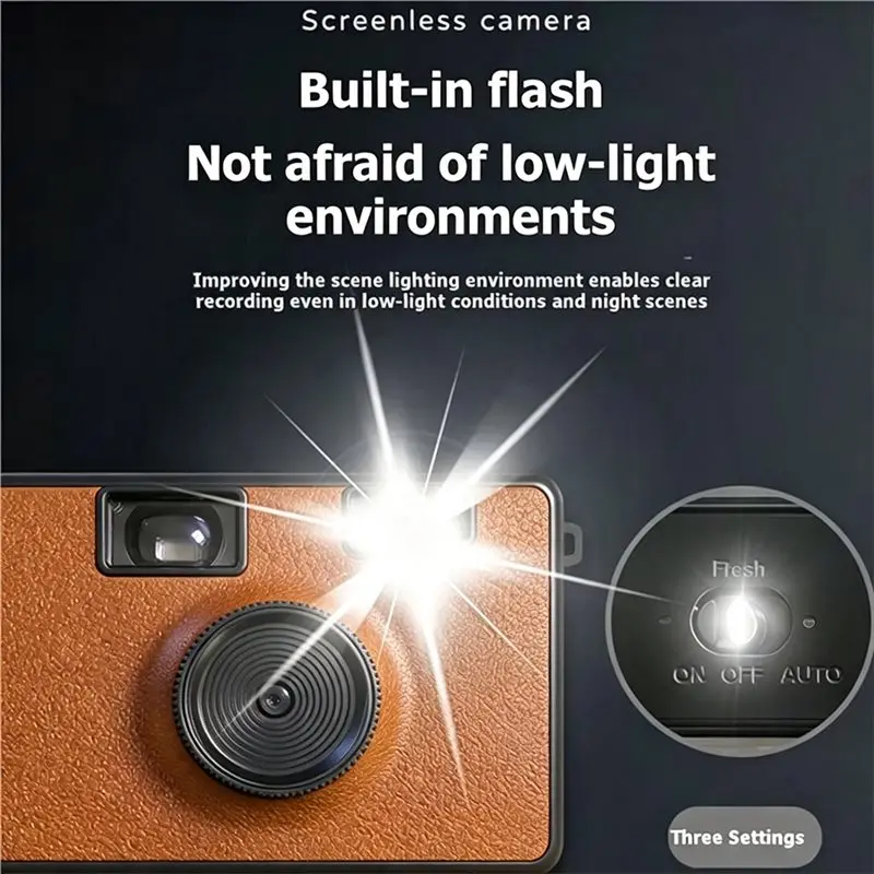 B50B-Retro Camera Mini Screenless Retro Digital Camera Portable CCD Camera For Camping Photo Flash
