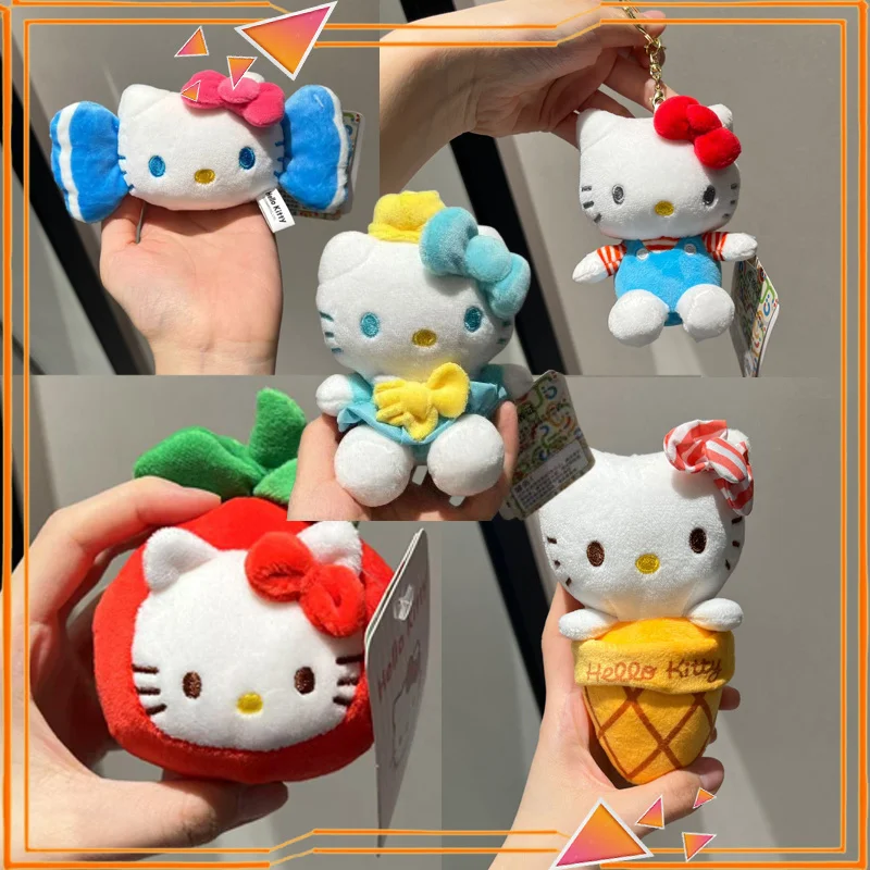 Dibujos animados lindo Hellokitty colgante cono helado leche caramelo tomate felpa lindo libro embalaje decoración muñeca lindo colgante regalos