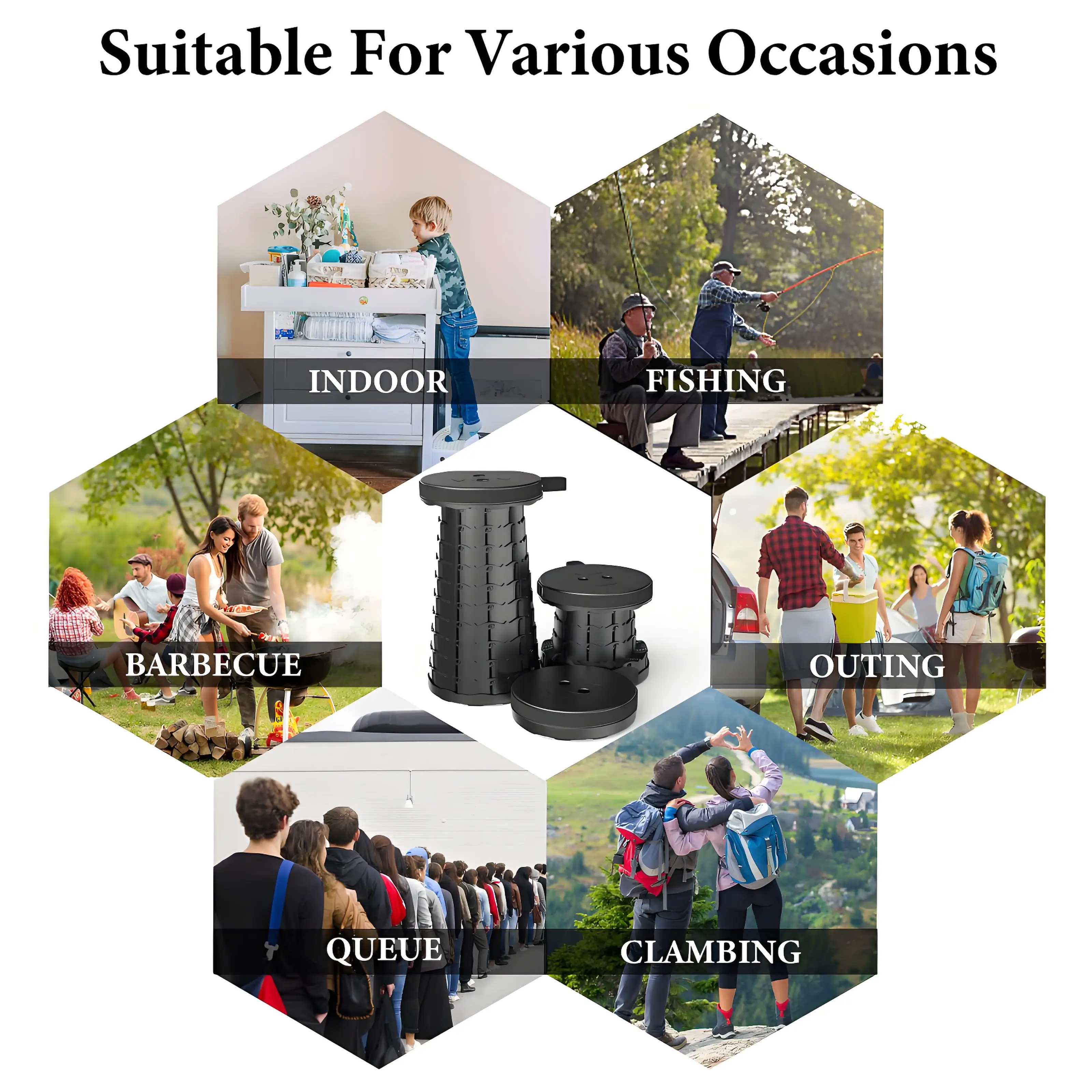 휴대용 접이식 의자, 소형 캠핑 의자 |   낚시, 하이킹, 야외 활동, 지하철, 버스 통근에 적합한 경량 제품