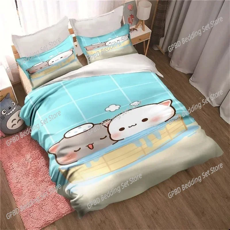 

Bubu Dudu Cartoon Cute Bear Kawaii Bedding Set 3D Printed Suitable for Bedroom Duvet Cover Set With Pillowcases Home Textile