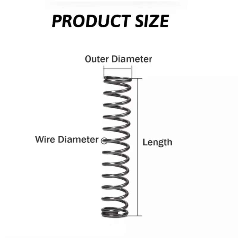 10pcs 0.2mm Micro Small Spring Steel Compression Spring Outer Diameter 1.5/2/2.5/3/3.5/4mm Length 5~50mm Pressure Spring
